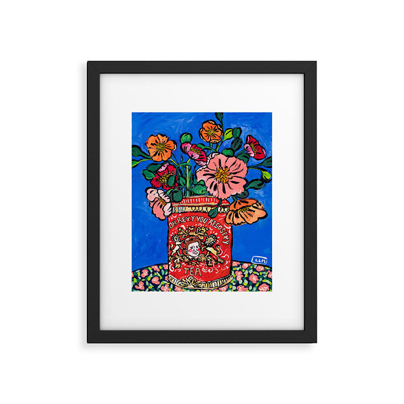 Rex Manning Day Bouquet: Poppy Flowers in Tea Tin Painting Empire Records Nineties Nostalgia Framed Art Print Gallery Image 4