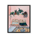 Two Chairs and a Napping Ginger Cat Framed Canvas Print Gallery Image 6