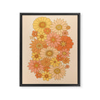 70s Retro Daisy Floral Framed Canvas Print Gallery Image 6