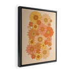 70s Retro Daisy Floral Framed Canvas Print Gallery Image 2