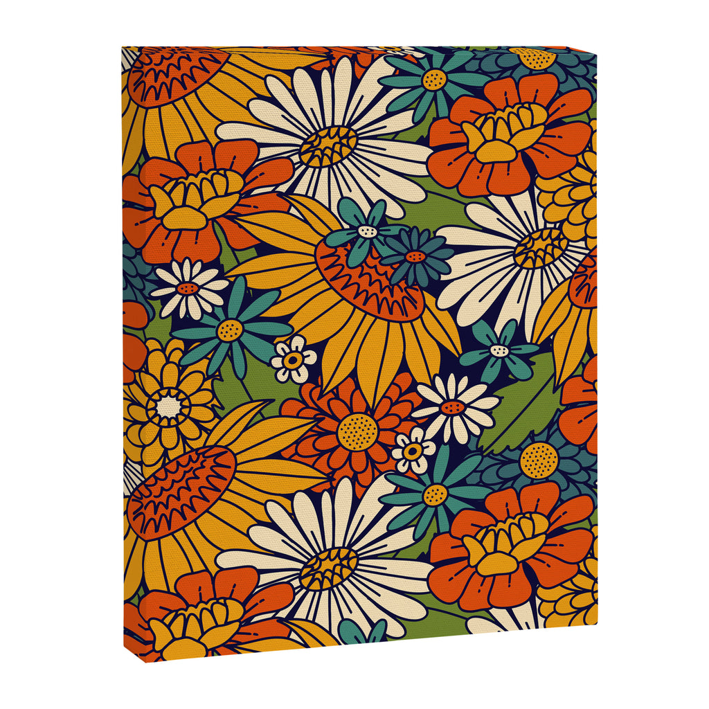70s Retro Floral - Bold Canvas Print Gallery Image 6