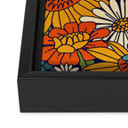 70s Retro Floral - Bold Framed Canvas Print Gallery Image 3