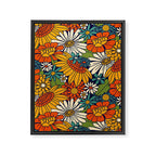70s Retro Floral - Bold Framed Canvas Print Gallery Image 6