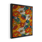 70s Retro Floral - Bold Framed Canvas Print Gallery Image 2