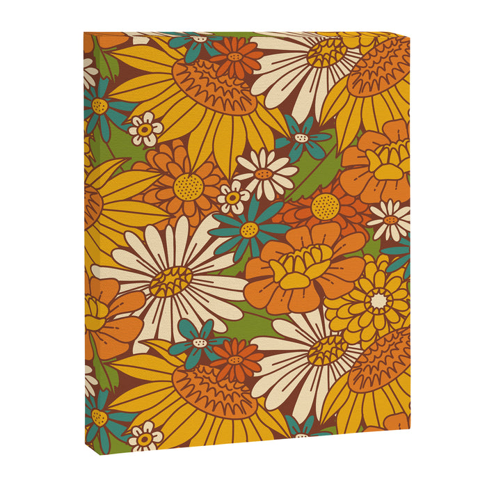 70s Retro Floral Canvas Print Gallery Image 1