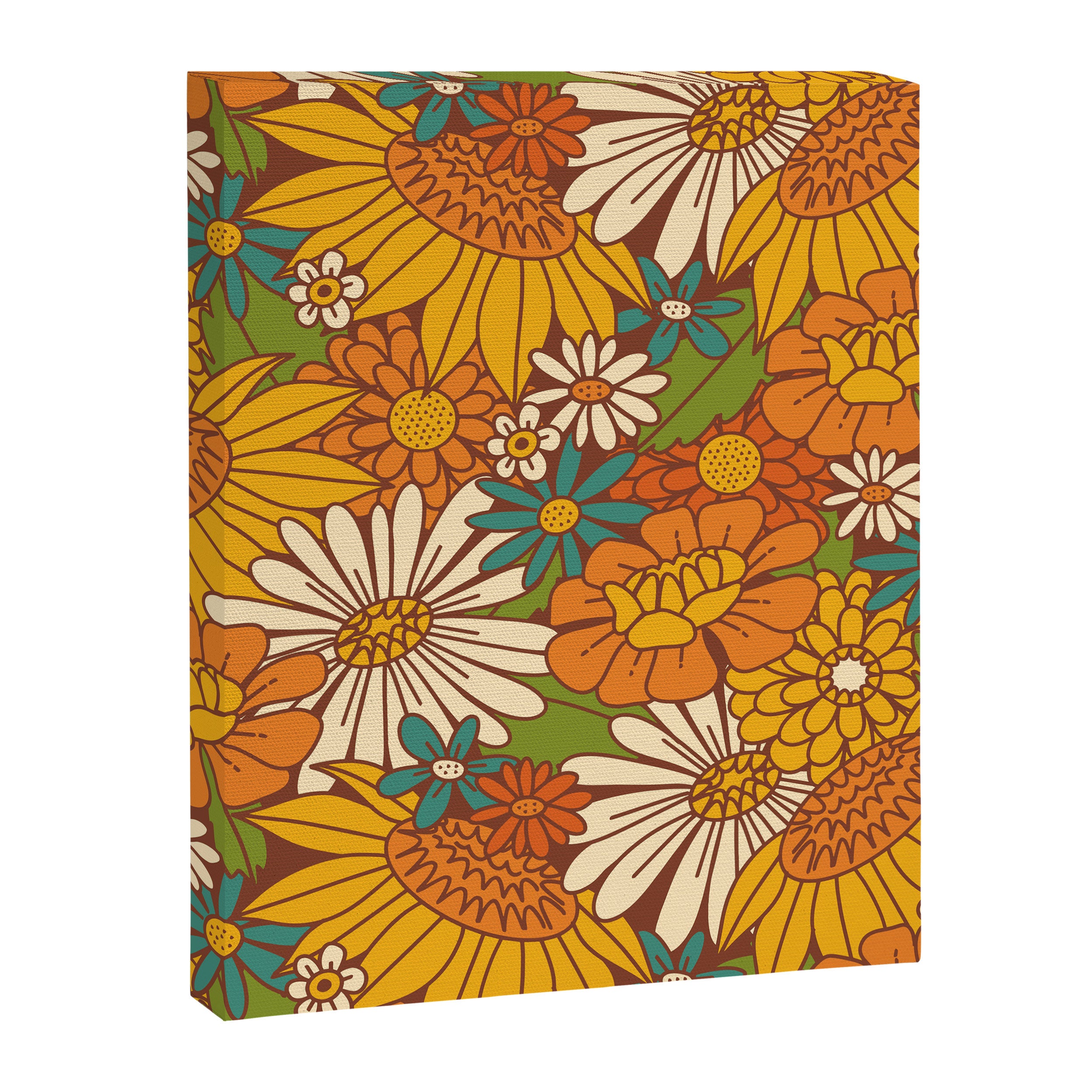 70s Retro Floral Canvas Print Gallery Image 6