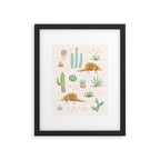 Armadillos in the Desert - Watercolor Framed Art Print Gallery Image 5