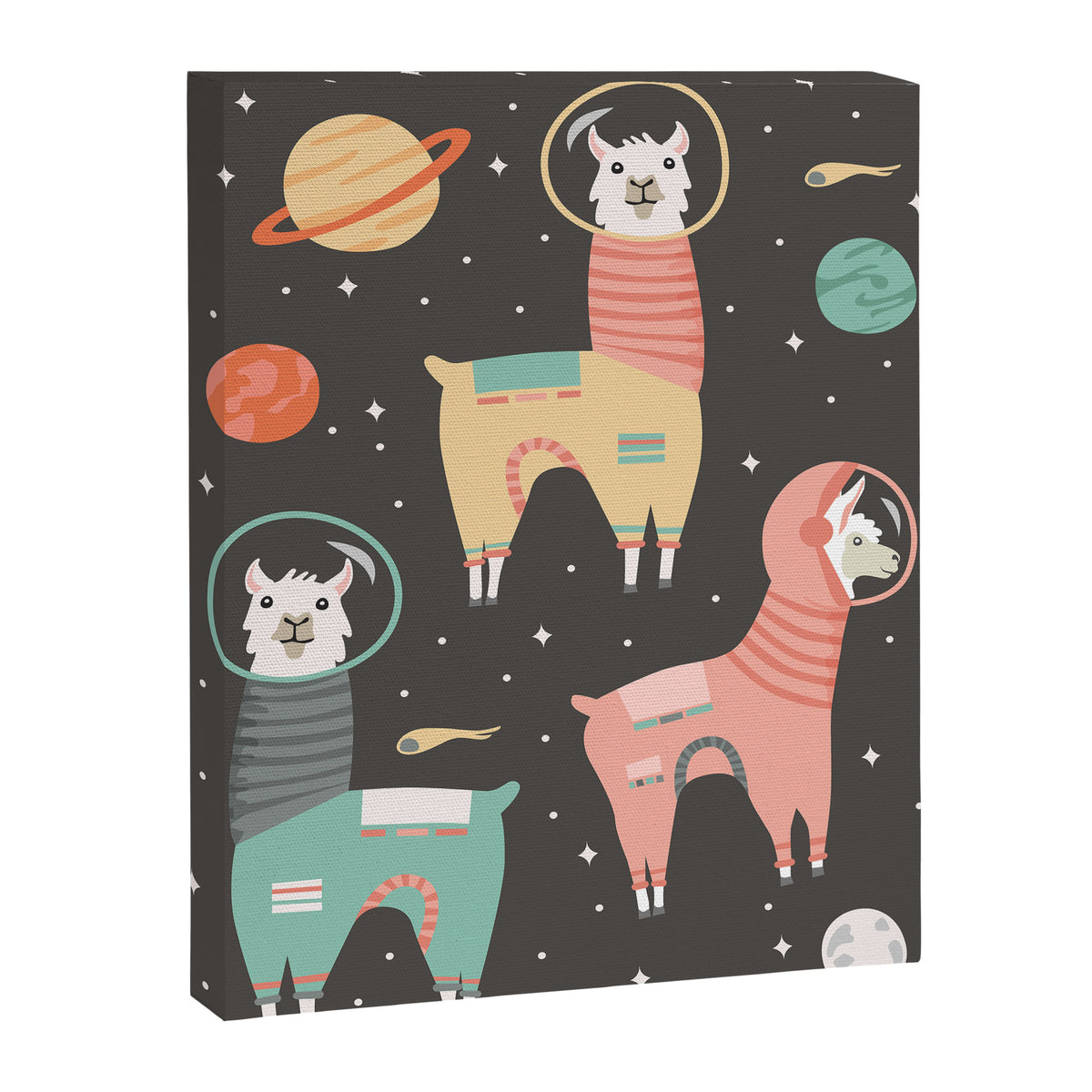 Astronaut Llamas in Space Canvas Print Gallery Image 6