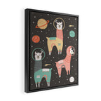 Astronaut Llamas in Space Framed Canvas Print Gallery Image 2