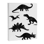 Black + White Dinosaurs Canvas Print Gallery Image 6