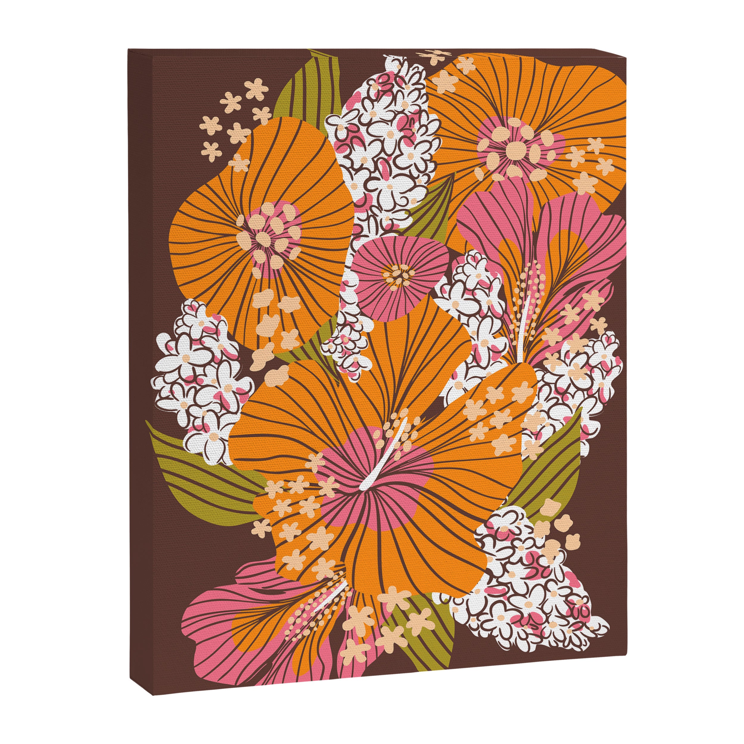 Bold Hibiscus in Retro Eclectic Canvas Print Gallery Image 6
