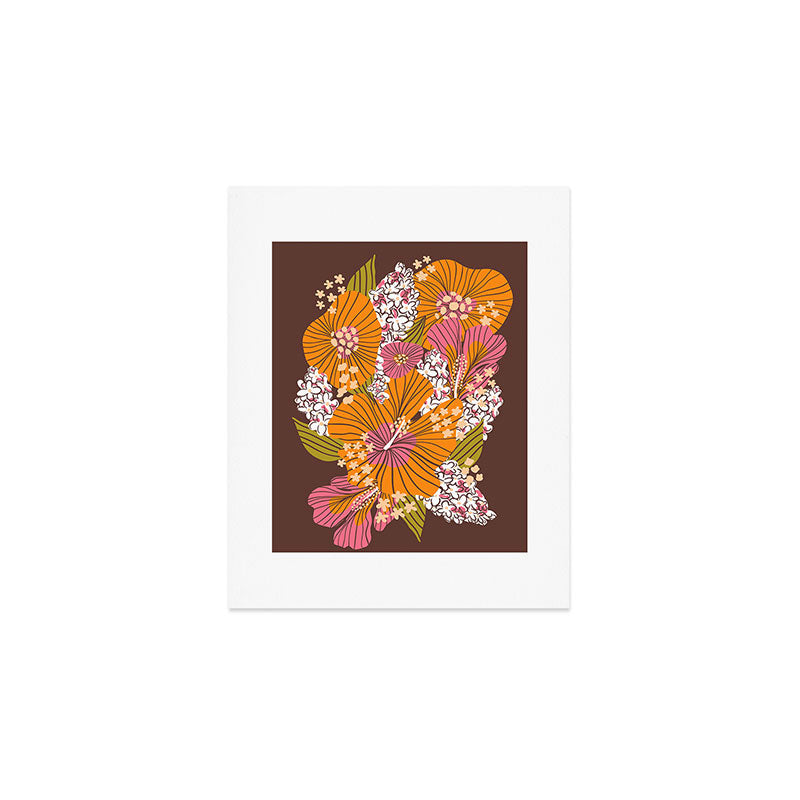 Bold Hibiscus in Retro Eclectic Art Print Gallery Image 1