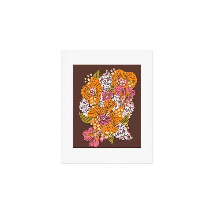 Bold Hibiscus in Retro Eclectic Art Print Gallery Image 1