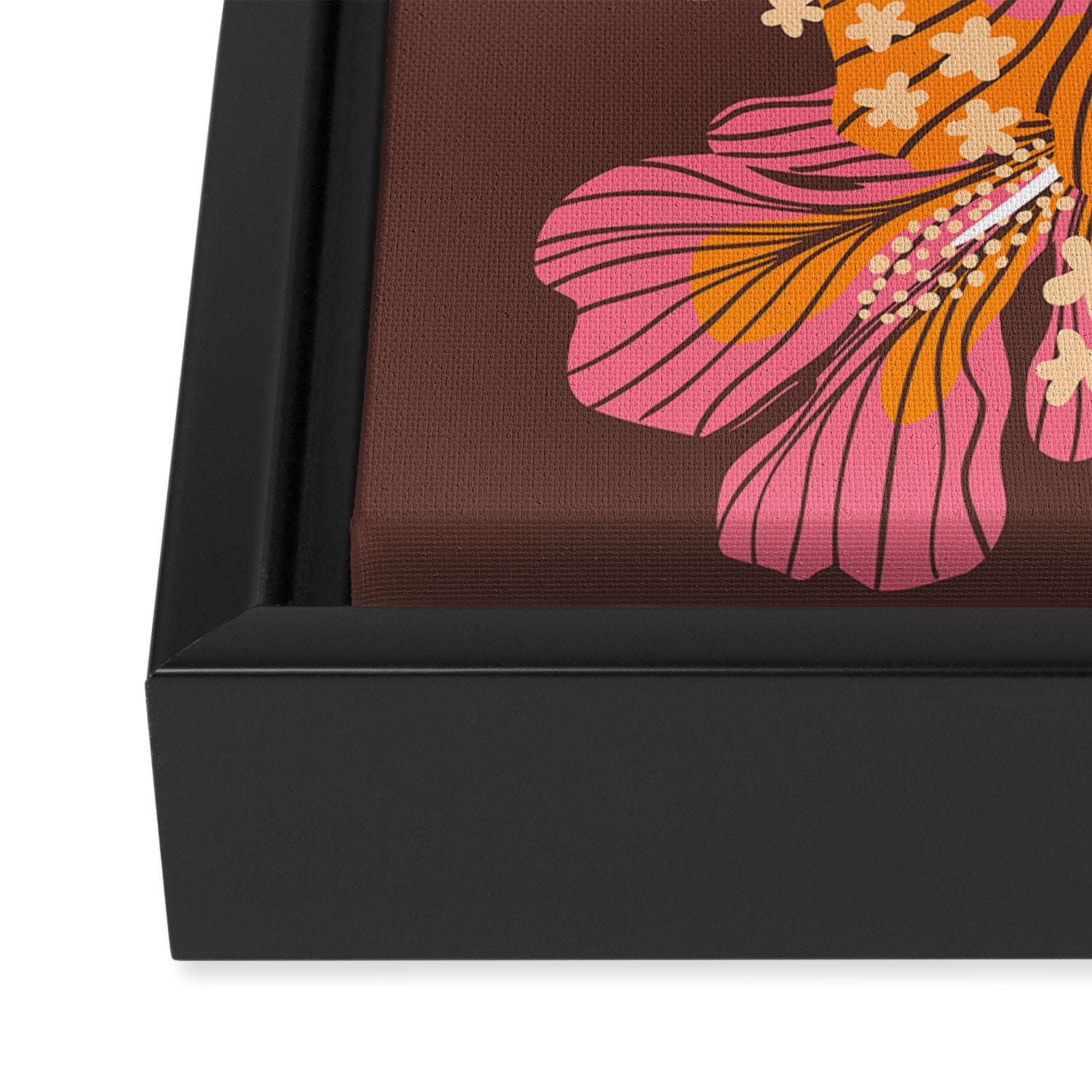 Bold Hibiscus in Retro Eclectic Framed Canvas Print Gallery Image 3