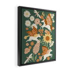 Butterfly Unicorns Frolicking in the Garden - Dark Framed Canvas Print Gallery Image 2