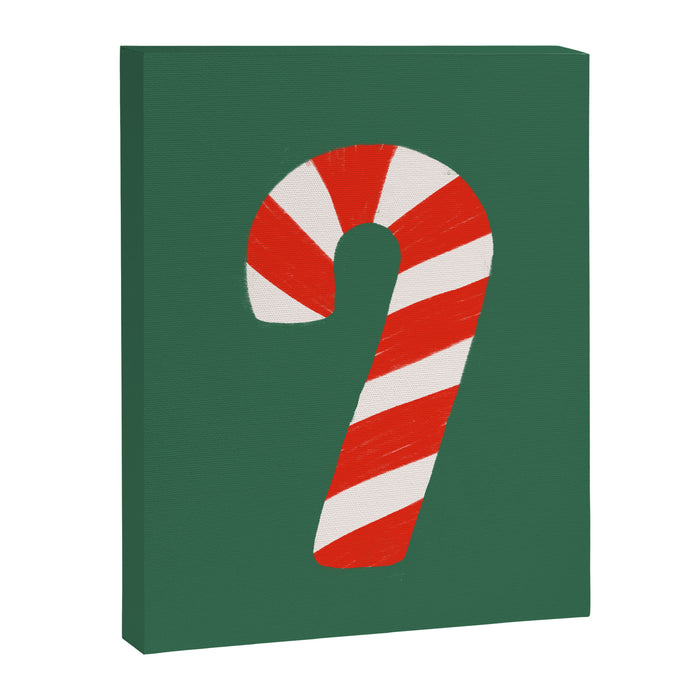 Candy Canes - Green Canvas Print Gallery Image 1