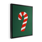 Candy Canes - Green Framed Canvas Print Gallery Image 2