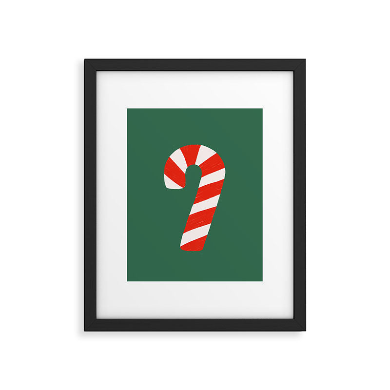 Candy Canes - Green Framed Art Print Gallery Image 5
