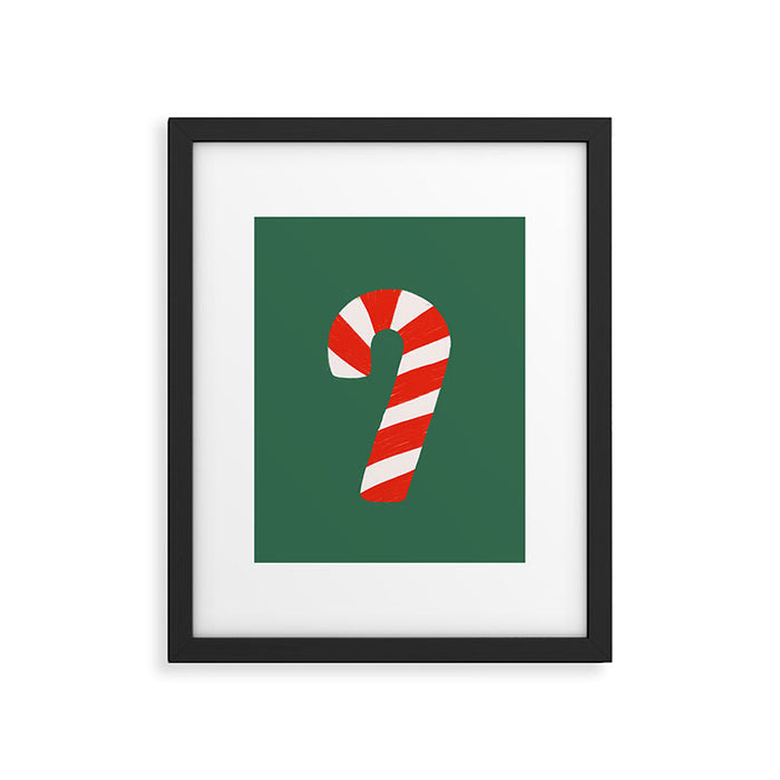 Candy Canes - Green Framed Art Print Gallery Image 1