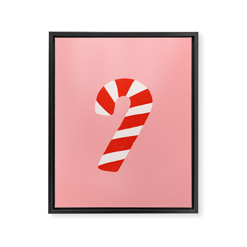 Candy Canes - Pink Framed Canvas Print Gallery Image 6