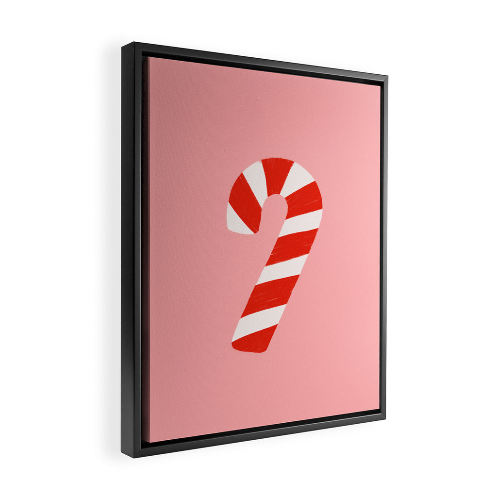 Candy Canes - Pink Framed Canvas Print Gallery Image 2