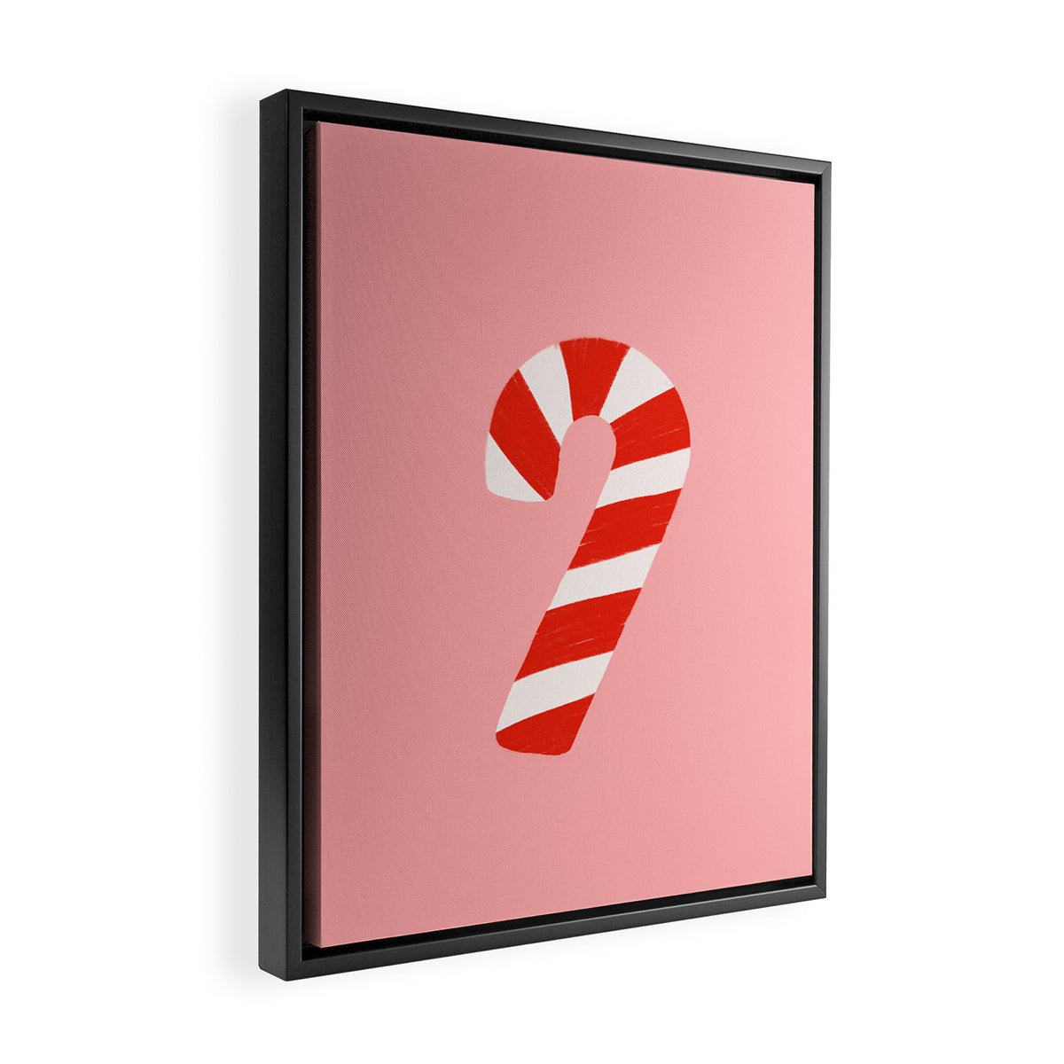 Candy Canes - Pink Framed Canvas Print Gallery Image 2