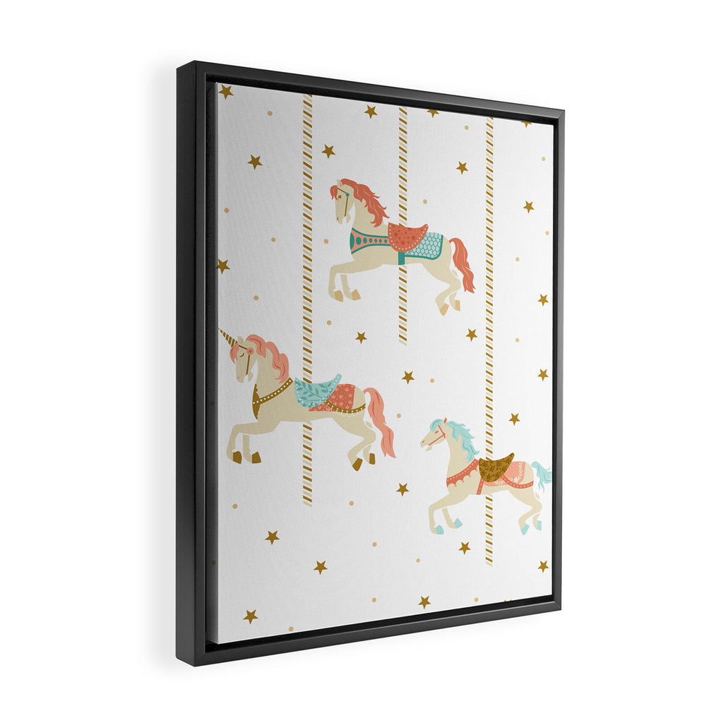 Carousel Horses Framed Canvas Print Gallery Image 2