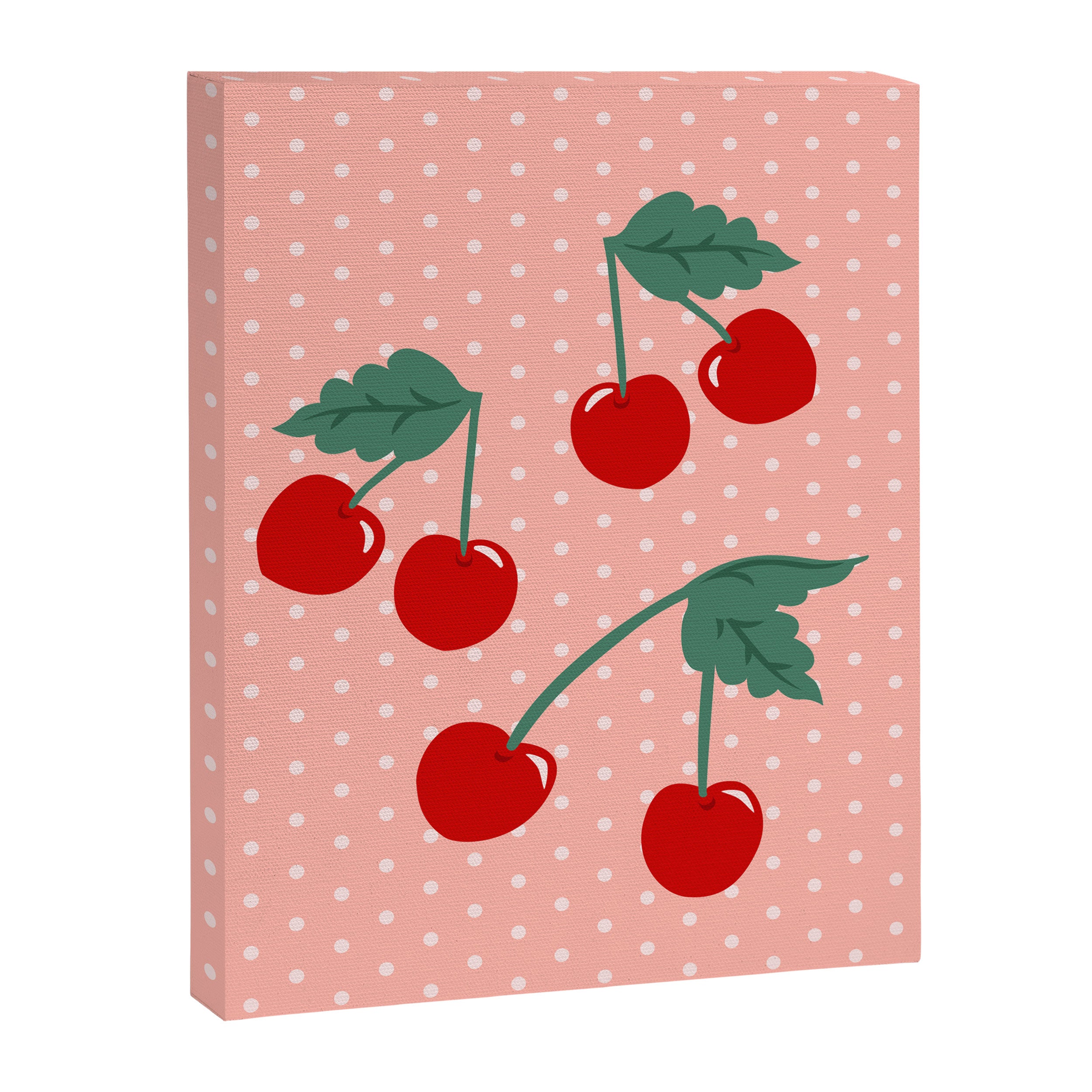 Cherry Kitsch on Pink Canvas Print Gallery Image 8