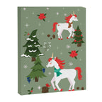 Christmas Winter Unicorn Pattern Canvas Print Gallery Image 6