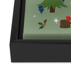 Christmas Winter Unicorn Pattern Framed Canvas Print Gallery Image 3