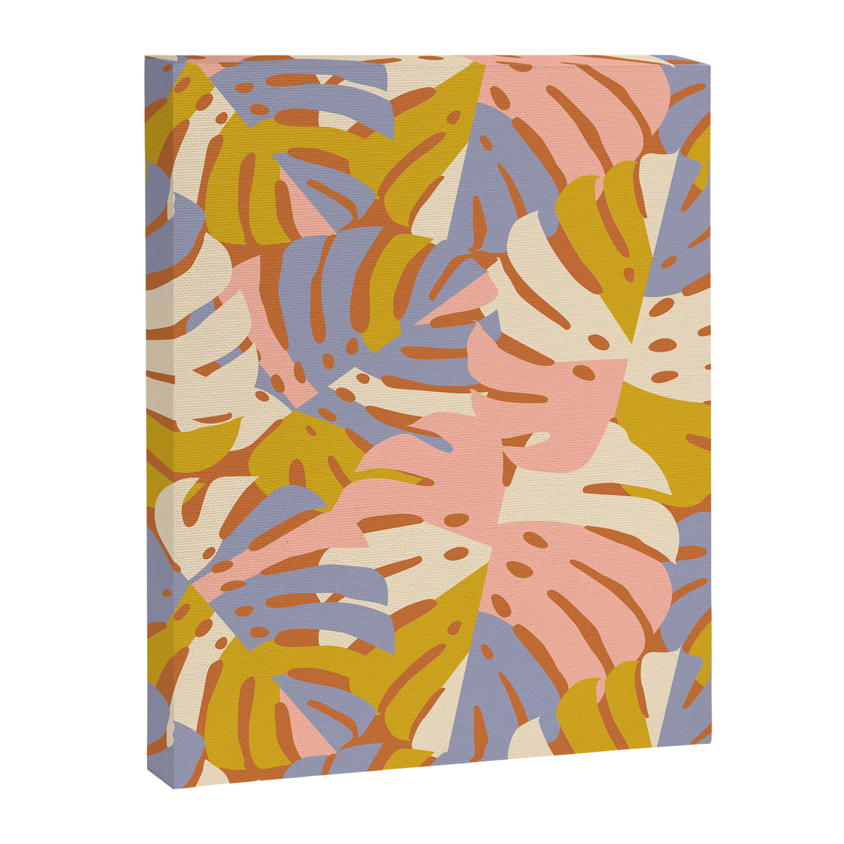 Color Block Monstera Pink + Lavender Canvas Print Gallery Image 6