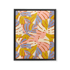 Color Block Monstera Pink + Lavender Framed Canvas Print Gallery Image 6