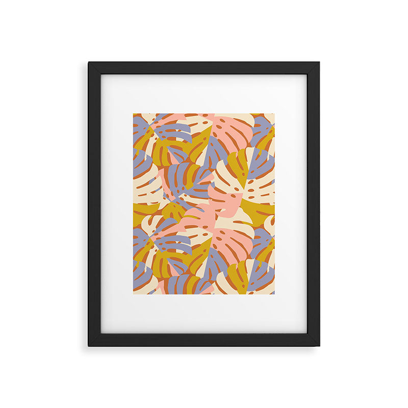 Color Block Monstera Pink + Lavender Framed Art Print Gallery Image 5