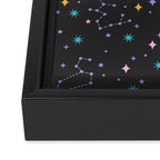 Colorful Night Sky on Black Framed Canvas Print Gallery Image 3