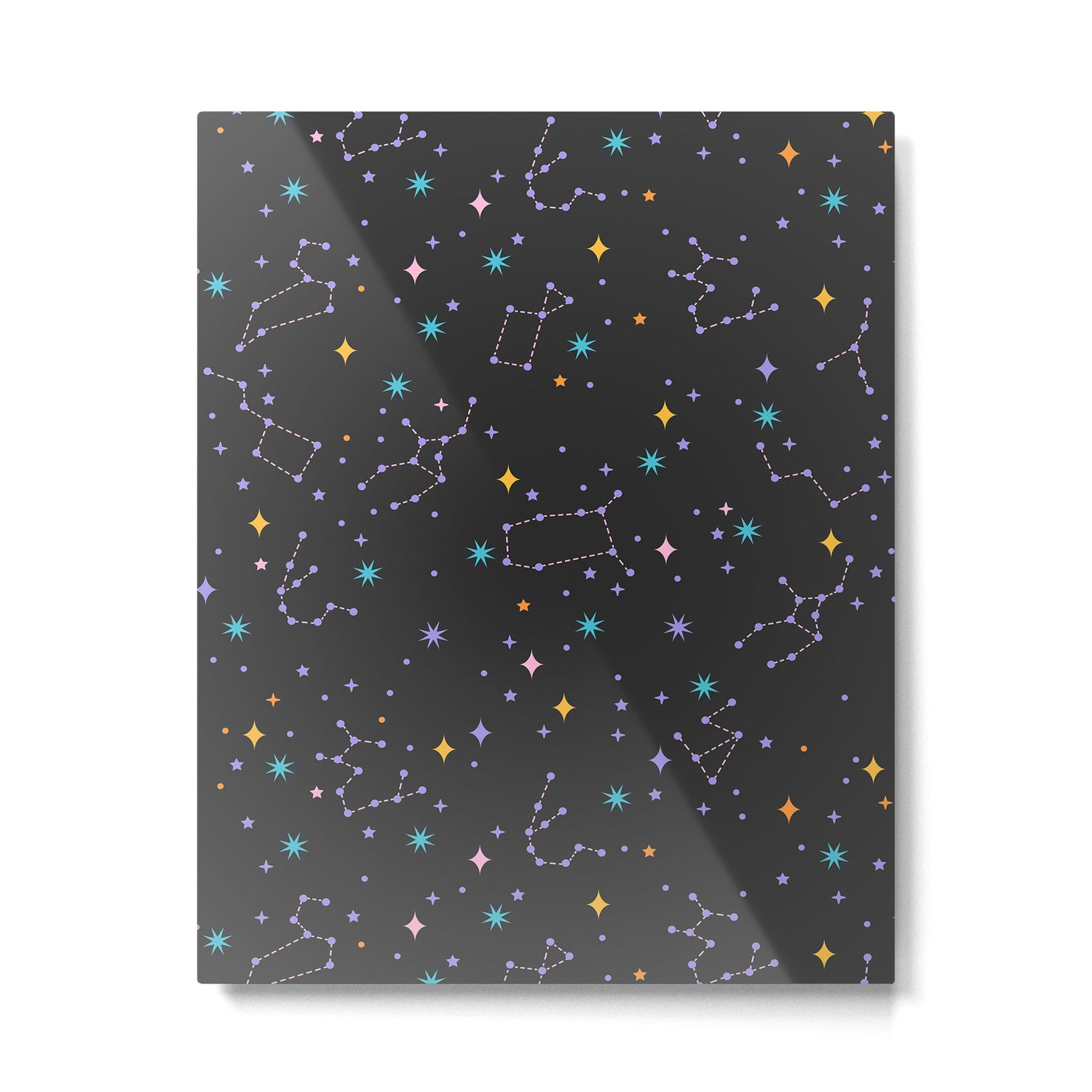 Colorful Night Sky on Black Metal Print Gallery Image 4