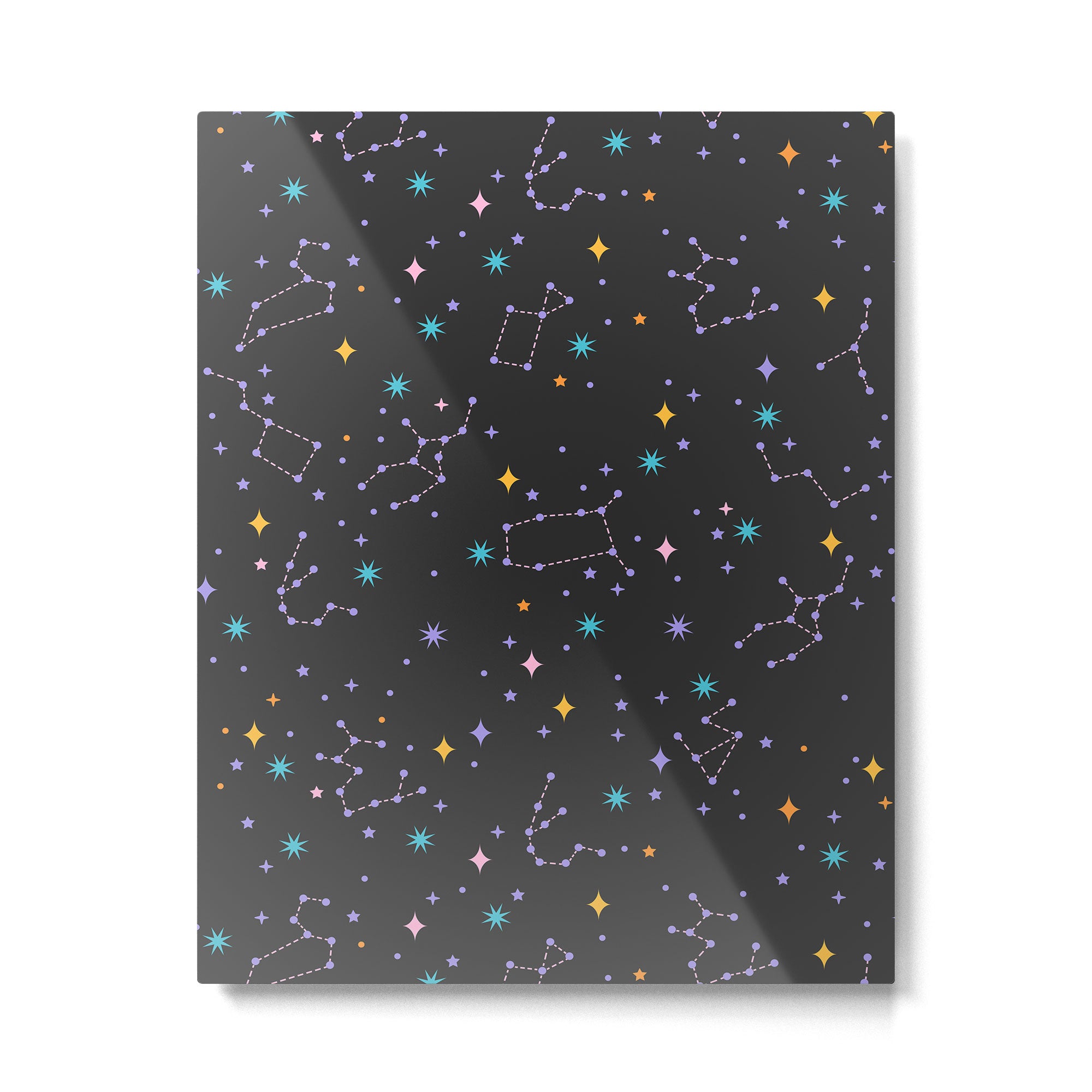 Colorful Night Sky on Black Metal Print Gallery Image 4