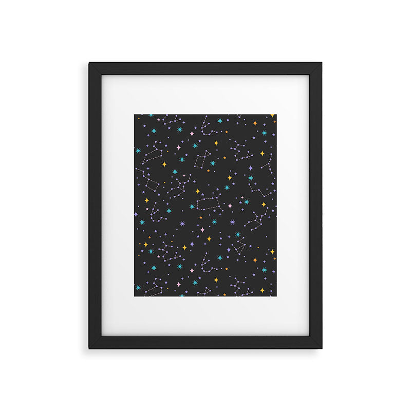 Colorful Night Sky on Black Framed Art Print Gallery Image 5