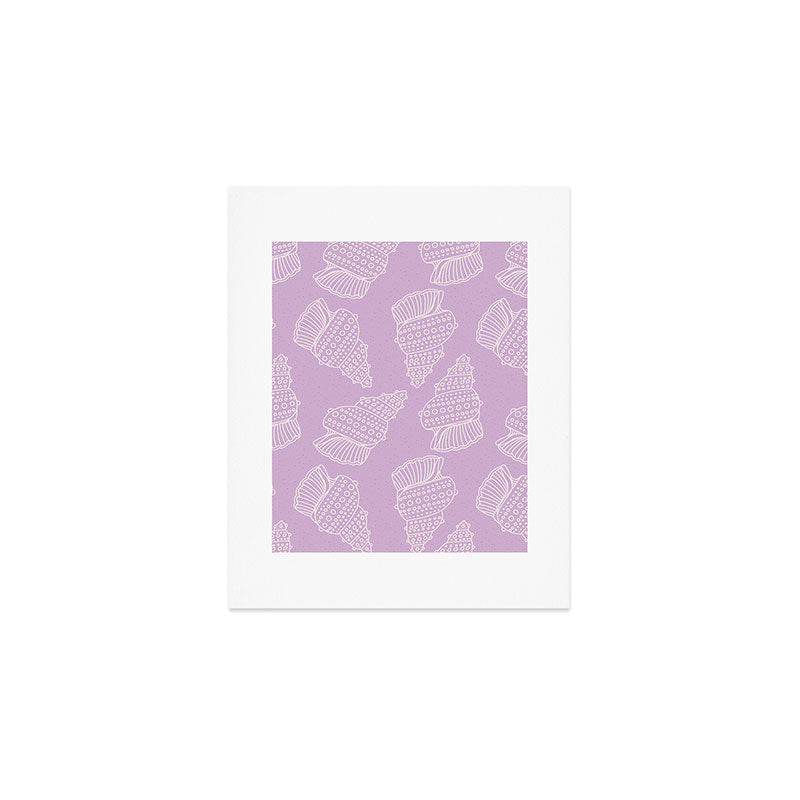 Conch Shell on Lavender Art Print Gallery Image 1
