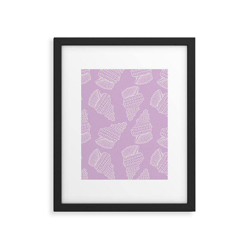 Conch Shell on Lavender Framed Art Print Gallery Image 5