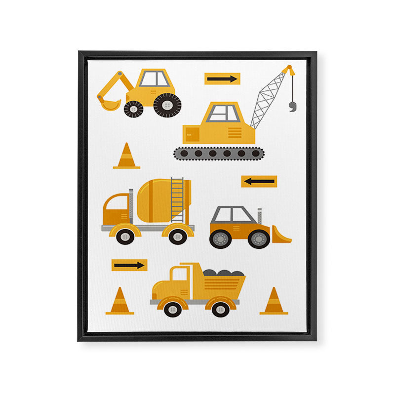 Construction Trucks Framed Canvas Print Gallery Image 8