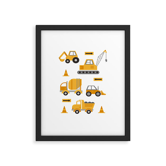 Construction Trucks Framed Art Print Gallery Image 1