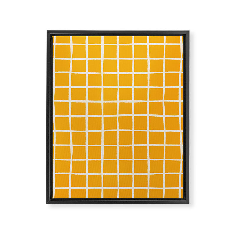 Criss Cross Stripes - Saffron Yellow Framed Canvas Print Gallery Image 8