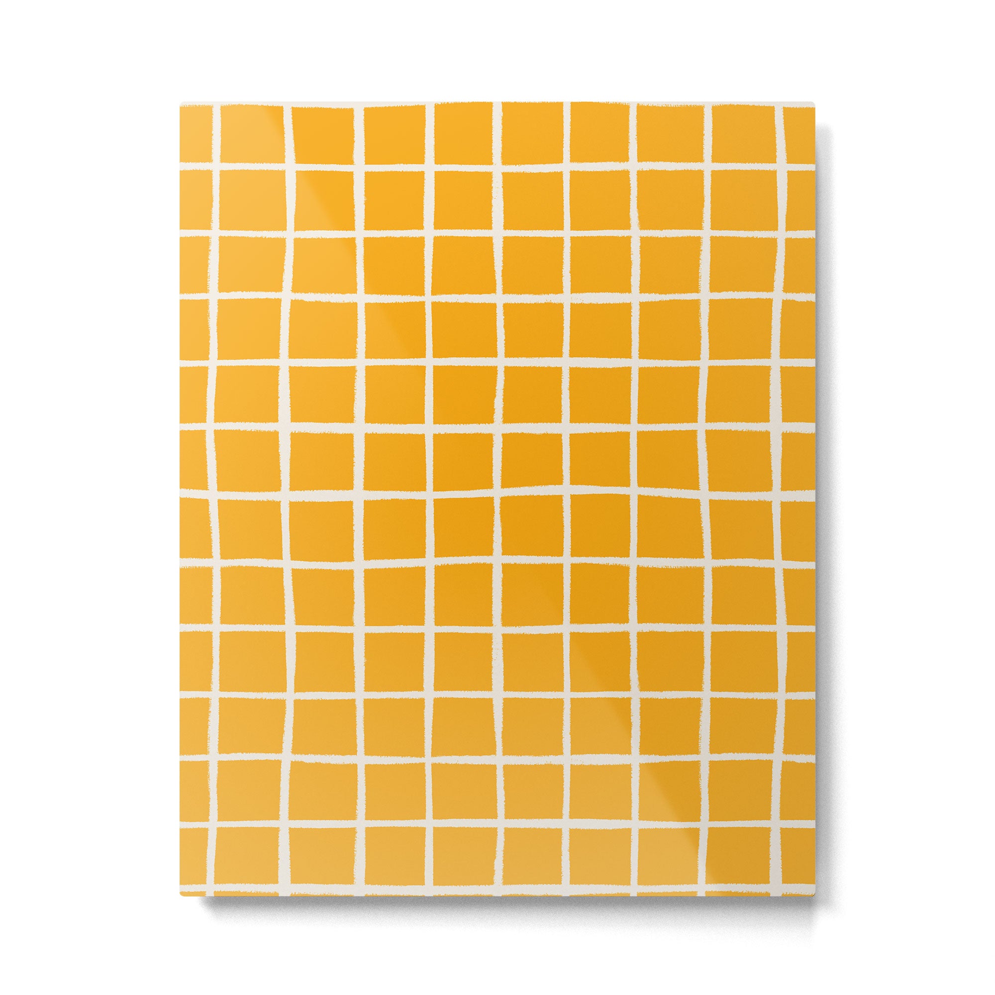 Criss Cross Stripes - Saffron Yellow Metal Print Gallery Image 6