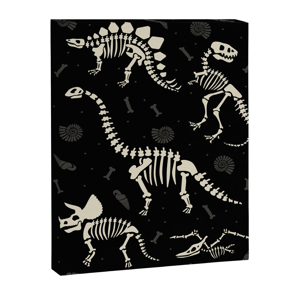 Dinosaur Fossils on Black Canvas Print Gallery Image 6