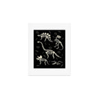 Dinosaur Fossils on Black Art Print Gallery Image 1