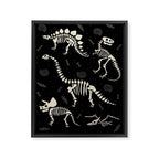 Dinosaur Fossils on Black Framed Canvas Print Gallery Image 6