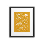 Dinosaur Fossils on Mustard Yellow Framed Art Print Gallery Image 5