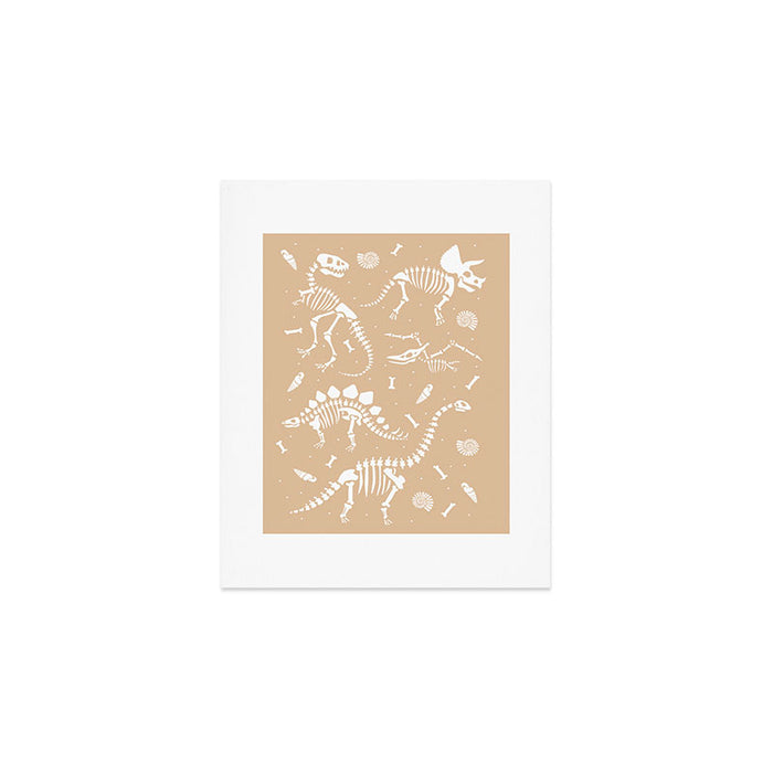 Dinosaur Fossils on Taupe Art Print Gallery Image 1