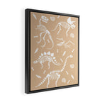 Dinosaur Fossils on Taupe Framed Canvas Print Gallery Image 2