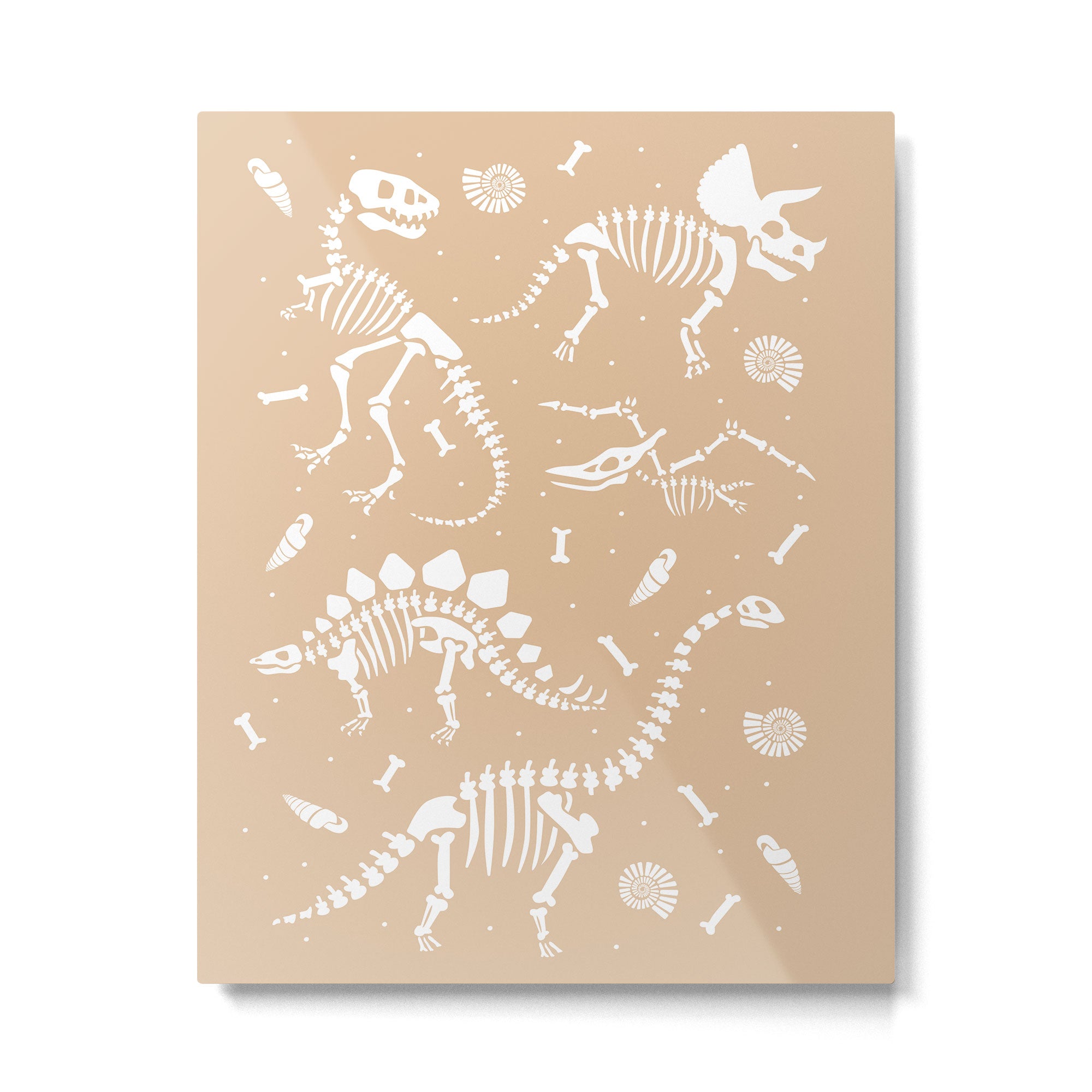 Dinosaur Fossils on Taupe Metal Print Gallery Image 4